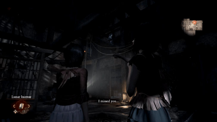 Mio and Mayu Watching Miyako Walk On Second Floor