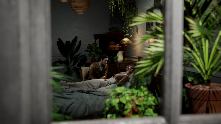 the sinking city 2 view of calvin and faye from a window