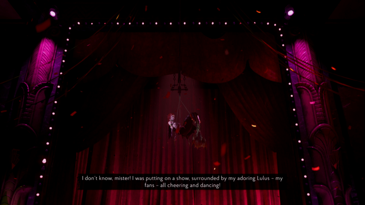 the sinking city 2 lorelei dangling above the stage