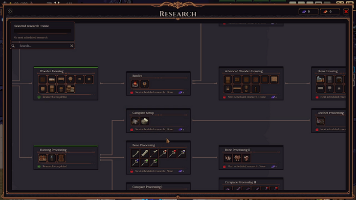 dungeon settlers research screen
